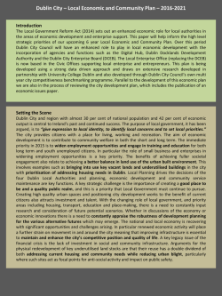 Economic Issues Paper - Dublin City Council Consultations