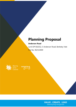 Planning Proposal in respect of >