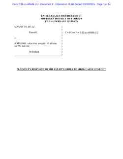UNITED STATES DISTRICT COURT SOUTHERN