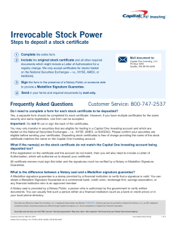 Irrevocable Stock Power