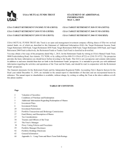 TABLE OF CONTENTS USAA MUTUAL FUNDS