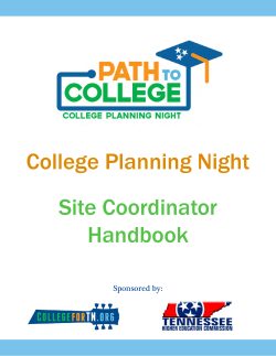 Site Coordinator Handbook College Planning Night