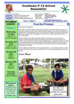 Newsletter _Term1Week4 - Cooktown State School
