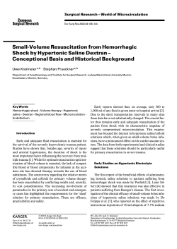 Small-Volume Resuscitation from Hemorrhagic Shock by