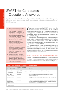 SWIFT for Corporatesâ Questions Answered