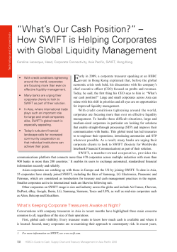 How SWIFT is Helping Corporates with Global Liquidity Management