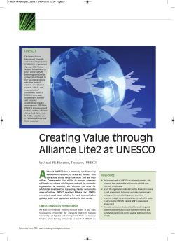 Creating Value through Alliance Lite2 at UNESCO