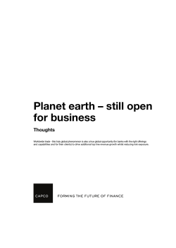 Capco Paper on BPO: Planet Earth â still open for business