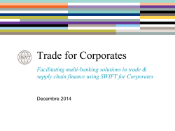 Trade and Supply Chain Finance using SWIFT for Corporates