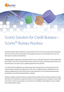 Scorto Solution for Credit Bureaus â Scortoâ¢ Bureau Nucleus