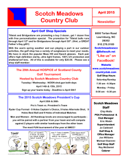 April 2015 Newsletter - Scotch Meadows Country Club