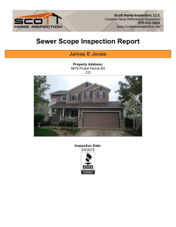 Sample Sewer Scope Inspection Report