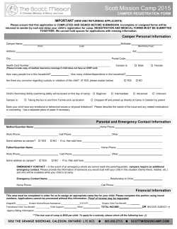 Camper Registration Form