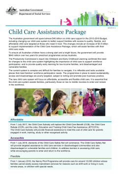 Child Care Assistance Package