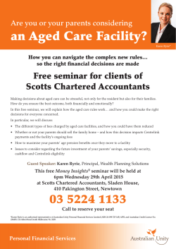 an Aged Care Facility? - Scotts Chartered Accountants