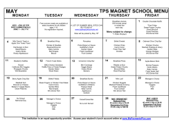 tps magnet school menu - Scott Dual Language Magnet Elementary
