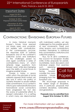 Call for Papers - Council For European Studies