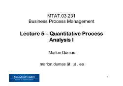 Lecture 5 â Quantitative Process Analysis I