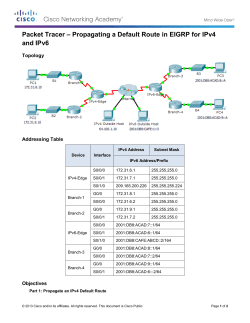 Packet Tracer â Propagating a Default Route in EIGRP for IPv4 and