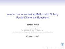 Introduction to Numerical Methods for Solving Partial Differential