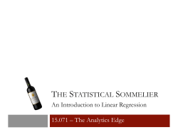 THE STATISTICAL SOMMELIER