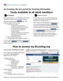 Tools available to all adult members How to access my.Scouting.org