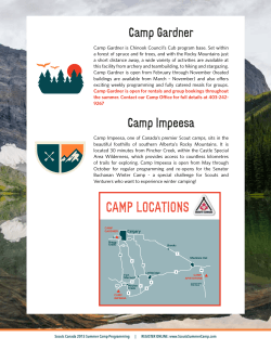 CAMP LOCATIONS - Scouts Summer Camp