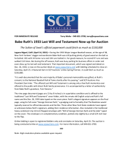 Babe Ruth`s Last Will and Testament PR