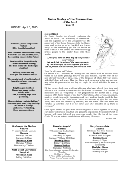 Newsletter Easter Sunday - Southport Catholic Parish