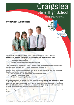 Dress Code (Guidelines) - Craigslea State High School
