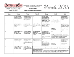 March 2015 Class Calendar