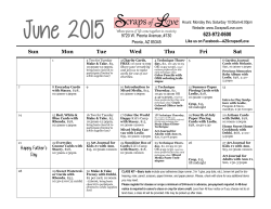 June 2015 Class Calendar