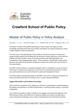 Degree programs - Crawford School of Public Policy
