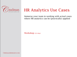 HR Analytics Use Cases: - Creelman Research Library