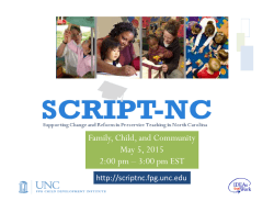 Family, Child, and Community May 5, 2015 2:00 pm - SCRIPT-NC