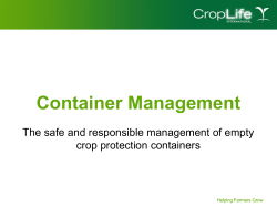 Container Management - CropLife International