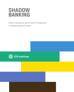 SHADOW BANKING - CFA Institute Publications