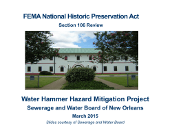Water Hammer Hazard Mitigation Project FEMA National Historic