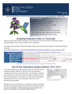Student (May 2015) - Specialized Data Systems, Inc.