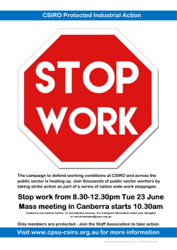 Stop work from Stop work from 8.30-12.30pm Tue 23 June