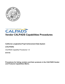 CALPADS Vendor Capabilities Procedures - fcmat | csis