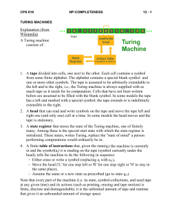 Explanation (from Wikipedia) A Turing machine consists of: 1. A tape