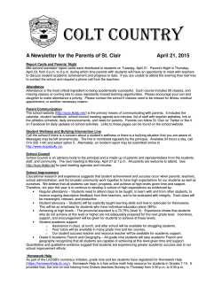 Colt Country Newsletter - April 2015 Edition