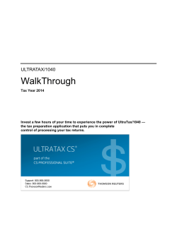 UltraTax/1040 WalkThrough - CS Professional Suite from Thomson