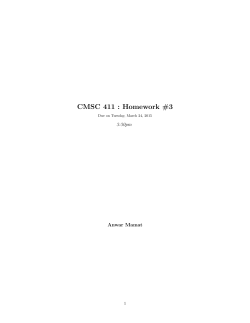 CMSC 411 : Homework #3