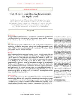 Trial of Early, Goal-Directed Resuscitation for Septic Shock