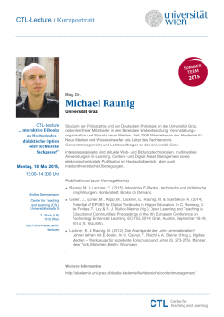 Michael Raunig - Center for Teaching and Learning