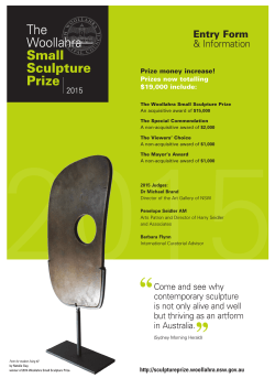 the 2015 entry form - Woollahra Small Sculpture Prize
