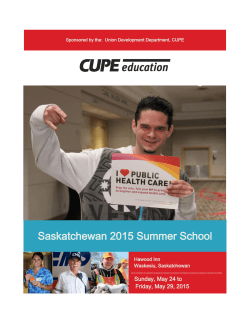 Saskatchewan 2015 Summer School