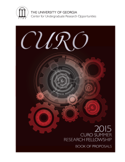 CURO Summer Fellowship 2015: Book of Abstracts